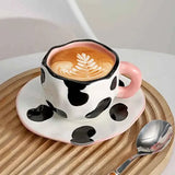 300ML Blue Sky and White Clouds Coffee Cup Tableware Set Hand-painted Ceramic Mug Milk Breakfast Cup Cute Coffee Tableware