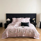 600TC Lyocell Cotton Soft Breathable Flowers Print Bedding Set Duvet Cover Set Bed Sheet/With Elastic Band Bed Sheet Pillowcases