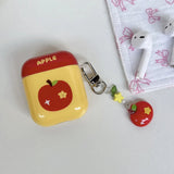 lovely red apple silicone earphone case for airpods 1 2 3 4 pro 2 soft cover cute star key chain shockproof bumper