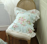 Romantic Ruffle Lace Cushion Cover ,100% Cotton Cloth Pillow Covers Decorative , Bed Throw Pillow Case , Sofa Cushion No Core