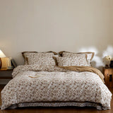 Japanese ditsy floral Cotton Bedding Sets Duvet Cover Sheet Pillowcase 4pc Underwear Bed Linens