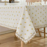 Small Fresh Floral Tablecloth Cotton Thread Lace Dining Table Cover Cloth Household Coffee Table Cover TV Cabinet Tables Cloth