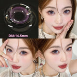 1 Pair Myopia Fashion Lens Prescription Colored Contact Lenses Beauty Pupils Purple Eye Lenses Blue Eye Color Lenses