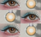 Blue Lenses with Prescription Myopia Colored Contact Lenses for Eye Cosmetic Eye Contacts Lens with Degree Yearly Pupil