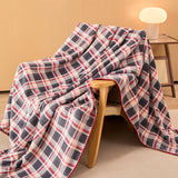 Red Grid Blanket Affordable Luxury Suede Delicate Soft Blanket Warm for Sofa Bed Office Nap  Birthday Gift New Year Christmas