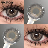 14.0mm Brown Colored Contacts Lens With Diopters Iris Gray Natural Contact Lens With Degree Yearly Softlen