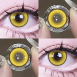 2pcs Color Contact Lenses Anime Golden Yellow Purple Pupil 6months Halloween Cute Eye Circle Lens 14.2mm
