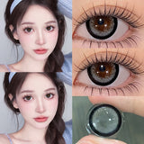 2Pcs Yearly Color Contact Lenses Soft Circular Beauty Pupil Lenses Gray Brown Eyes Black Makeup Blue Lens Fast Shipping