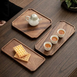 Multi-Function Wooden Tea Tray Rectangular No Splicing Serving Tray Snack Fruit Tray Coffee Serving