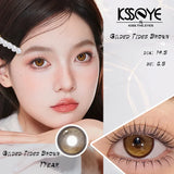 1 Pair Natural Brown Colored Contact Lenses Large Diameter for Fashionable Everyday Eye Enhancements