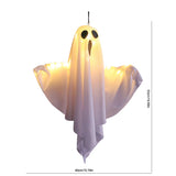 Halloween Glowing White Ghost LED Hanging Ghosts Horror Props with Fairy Light Indoor Outdoor Haunted House Halloween Decoration