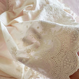 Pink French Princess Style Lace Ruffles Carved Velvet Warm Soft Bedding Set Duvet Cover Flat/Fitted Bed Sheet Pillowcases 4Pcs