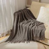 Herringbone Faux Cashmere Throw Blanket Lightweight Fuzzy Soft Cozy with Chevron Fringe Travel-Friendly Farmhouse Christmas Gift