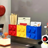 Magnetic Refrigerator Storage Box Plastic Building Block Refrigerator Side Mount Rack Organizer for Kitchen Wrap Straws Utensils
