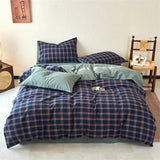 New All-cotton Washed Cotton Printed Checkered Quilt Cover Skin-friendly and Breathable Duvet Cover Without Pillowcase