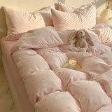 Romantic Dry Flowing Sand Full Cotton Double Layered Bedding Set 4-Piece Spring Soft Naked Sp Bed Canopy Sle