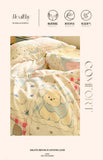 Korean Princess Style 4Pcs Floral Ruffles Bedding Set Single Queen Size Soft Skin-friendly Washed Cotton Duvet Cover Pillowcase
