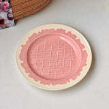 Creative French Ceramic Cake Dessert Tray, Cute Ice Cream Cafe Tableware Set, Home Kitchen Plates