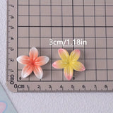 6pcs Tropical Frangipani Flower Fridge Magnet - 3D Hawaiian Plumeria Resin Art with 5 Petals, Magnetic Refrigerator Sticker