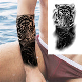 Waterproof Temporary Tattoo Sticker Lion Family Flash Tatto Tiger Wolf Moon Crown Flower Body Art Arm Fake Tatoo Men Women