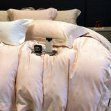 Luxury 1000TC Lyocell Cotton Jacquard Soft Silky Bedding Set Queen King Size Duvet Cover Bed Sheet/Fitted Sheet Pillowcases 4Pcs