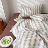 Bed Linen 100% Cotton Duvet Cover Stripe Queen Size 40s Quilt Cover Pillowcase Bedding covers Home Textile Nordic Foundation