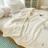 Simple Waffle Blanket Home Summer Quilt Cooling Blanket Nap Air Conditioner Student Dormi Single Double Green Pink Throw Blanket