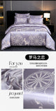 Luxury Satin Jacquard Duvet Cover Set Nordic Double Bed Quilt Cover Bedding Set Adlut Pillowcases Sheet Queen King Home Textiles