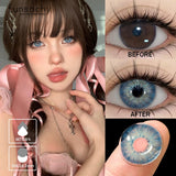 1pair Colorcon Contact Lenses for Eyes Fashion Gray Color Lenses Blue Lens Eye Contacts Beauty Pupils Yearly Cosmetics