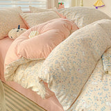 2025 Washed Cotton Double Yarn Single Quilt Cover Simple Wind Ins Wind Small Floral Korean Version Duvet Skin Friendly Bedding