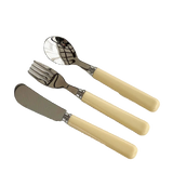 Cream Style Knife Fork Spoon Three Piece Set for Home Use Simple Dessert Spoon Yogurt Spoon Western-style Fork Fruit Fork