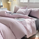 Solid Color Duvet Cover Set 100% Washed Cotton Bedding Set Super Soft Comfortable Lightweight Comforter Cover with 2 Pillowcases