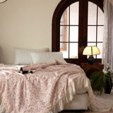 Korean 100% Cotton Summer Quilt Cool Feeling Quilt Bare Sleeping Skin-Friendly For Women Romantic Bedroom Decor Queen Size