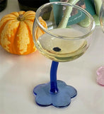 Cute Colourful Glass Wine Glass Tilted Heads Goblet Red Wine Cocktail Champagne Glass Cup Dessert Ice Cream Bow Cup