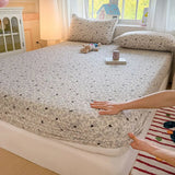 Spring/Summer 2025 Single Item Bed Hat Class A Cloud-sensing Cotton Double-layer Yarn Mattress Cover Printed Cartoon Bedspread