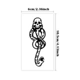 5pcs Death Eaters Dark Mark Waterproof Temporary Tattoo Sticker Skull Snake Head Body Art Arm Fake Tattoo Sleeve Women Men Neck