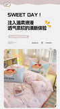 Washed Cotton Pink Duvet Cover Girl Room Decor Breathable Comforter Cover with 2 Pillowcases Bed Linens Bedding Set Home Textile