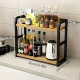 2-Tier Metal Countertop Shelf Space Saving Kitchen Seasoning Condiments Organizer Rack Rustproof Coffee Mugs Cup Storage Rack