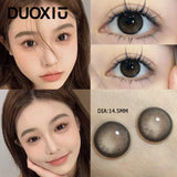 1Pair Colored Beauty pupils Makeup Lenses  High Quality Myopia Eyes Black Eye Grey Contact Lenses 1 Yearly