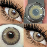 1 Pair Green Colored Contact Lenses Natural Pupils Eyes Soft lenses Soft Contacts 14.00-14.50mm Yearly Disposable