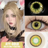 Contact Lenses 1 Pair Green Lenses Red Lens Cosplay Colored Lenses Anime Blue Lens Halloween Colorful Makeup Eye Cosmetic