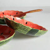 6.3 Inch Round Plate Hand-painted Watermelon Stone Lace Fruit Plate Japanese Sushi Plate Small Dish Snack Decorative Small Dish