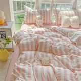 Four Piece Set on Washed Cotton Bed, Non Pure Cotton Bedding, Single Duvet Cover Set, Three Piece Set, Brushed