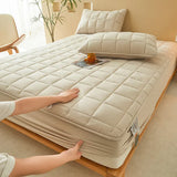 Thick Cotton Bed Sheets Double Side Available Velvet Bedsheet Elastic Fitted Sheet Home Bed Linen & Mattress Cover protector