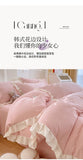 Princess Style Bedding Set Soft Bedroom Decor Comforter Duvet Cover Set Pillowcase Bed Sheet Ruffled Quilt Cover Four Pieces Set