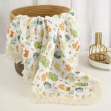 Cotton Muslin Swaddle Blankets for Newborn Baby Tassel Receiving Blanket New Born Swaddle Wrap Infant Sleeping Quilt Bed Cover