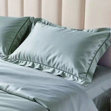 2Pcs 100% Eucalyptus Lyocell Fibre Pillowcase Silky Wide Edge Decorative Pillow Case Solid Color Summer Cooling Pillow Cover