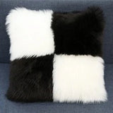 Includes Pillow Insert Living Room Sofa Pillow Cushion Color-blocked Plush Cushion Cover Machine-washable Sofa Pillow Home Decor