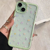 Luxury Flower Soft Clear Case for IPhone 16 15 14 13 12 Pro Max Shockproof Flower Transparent Case Fundas Coque