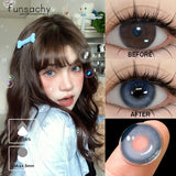 1pair Colorcon Contact Lenses for Eyes Fashion Gray Color Lenses Blue Lens Eye Contacts Beauty Pupils Yearly Cosmetics
